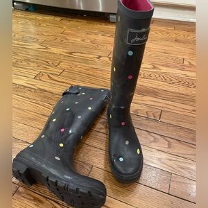 Tall joules confetti rain boots